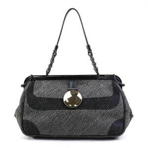 Bottega Veneta handbag gray black canvas